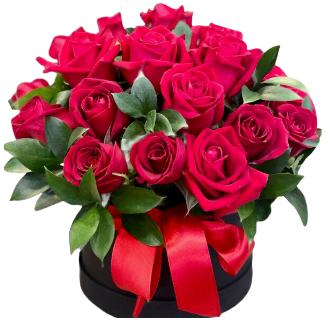 Caixa Box Cartonado Com 24 Rosas Vermelhas 