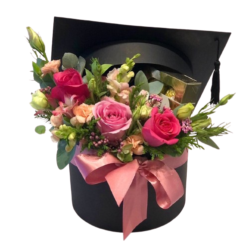 Caixa Box  grande Formatura Com 3 Rosas com ferrero com 12 unidades